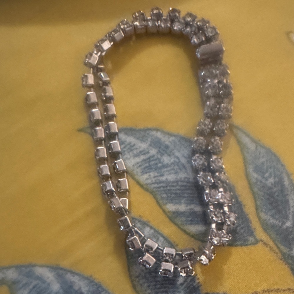 Weiss Antique Silver Crystal Tennis Bracelet - Women Jewelry